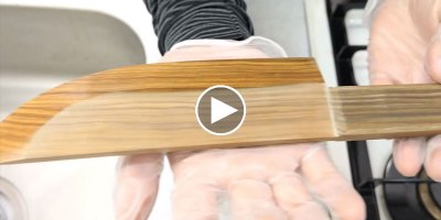 Guy Turns Block of Wood Into Beautiful Kitchen Knife