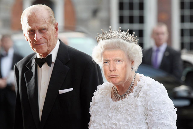 photoshopping trumps face onto the queens 2 This Woman Cant Stop Photoshopping Trumps Face Onto the Queens (Top 50)