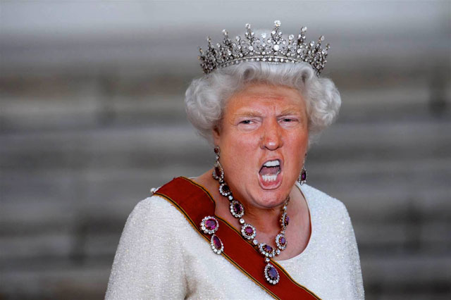 photoshopping trumps face onto the queens 22 This Woman Cant Stop Photoshopping Trumps Face Onto the Queens (Top 50)