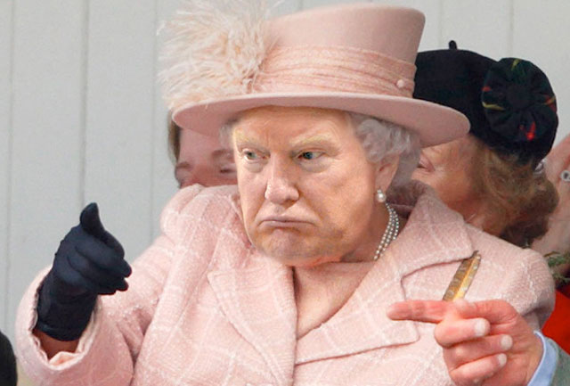 photoshopping trumps face onto the queens 26 This Woman Cant Stop Photoshopping Trumps Face Onto the Queens (Top 50)