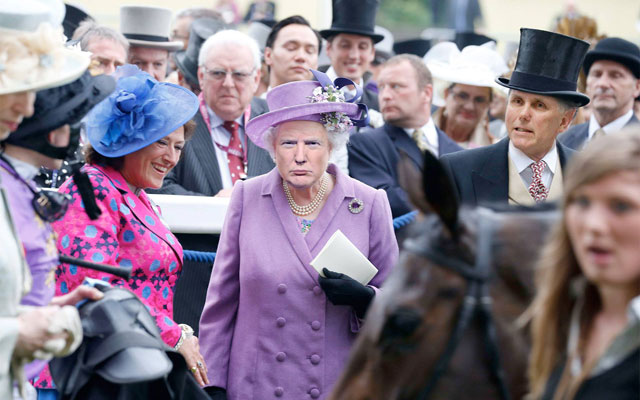 photoshopping trumps face onto the queens 33 This Woman Cant Stop Photoshopping Trumps Face Onto the Queens (Top 50)