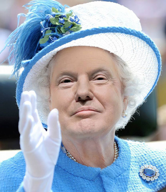 photoshopping trumps face onto the queens 39 This Woman Cant Stop Photoshopping Trumps Face Onto the Queens (Top 50)