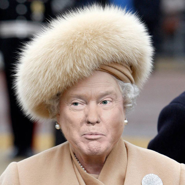 photoshopping trumps face onto the queens 43 This Woman Cant Stop Photoshopping Trumps Face Onto the Queens (Top 50)
