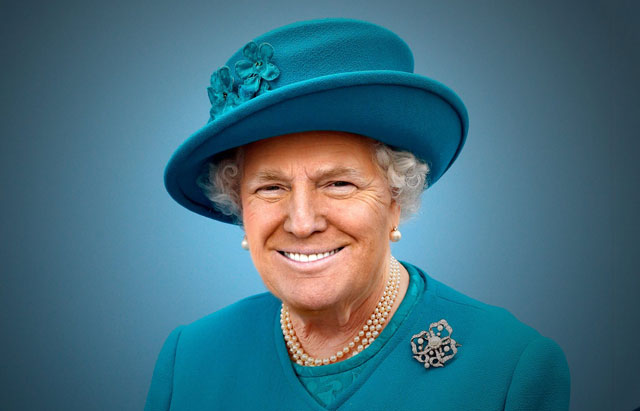 photoshopping trumps face onto the queens 9 This Woman Cant Stop Photoshopping Trumps Face Onto the Queens (Top 50)