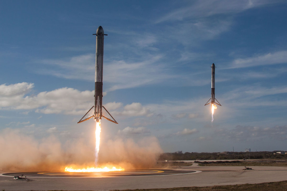 spacex falcon heavy launch tesla to mars 1 SpaceX Just Launched the Worlds Most Powerful Rocket and Sent a Tesla to Mars