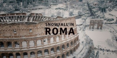 Drone Captures Rare Snowfall in Rome from Above