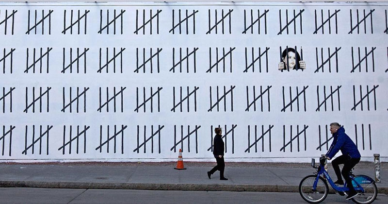 new banksy works in new york city 2018 4 New Banksys Appear in NYC, Including Giant Mural of Imprisoned Artist