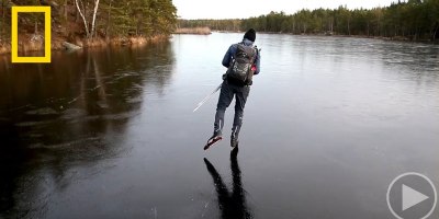 Skating on Thin Black Ice Makes a Sound Like You Won't Believe