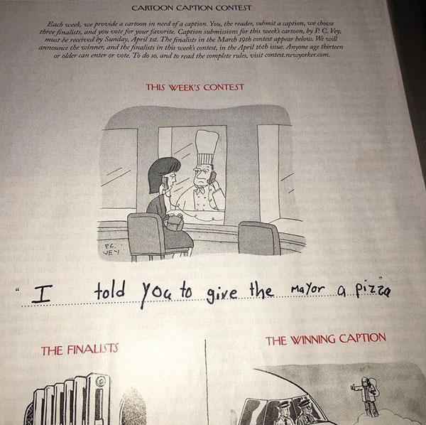 9 year old new yorker comic captions twitter viral 8 This 9 Year Old Girl Loves the New Yorkers Cartoon Caption Contest