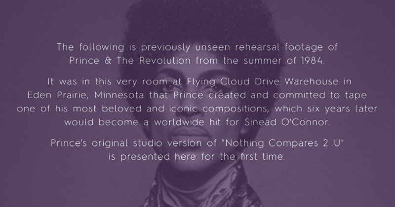 Never Seen Footage Set To Prince’s Original Studio Version Of ‘Nothing ...