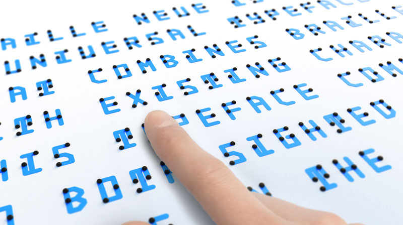 universal typeface braille neue combines braille and english characters by kosuke takahashi 1 Artist Designs Universal Typeface That Combines Braille With English Alphabet