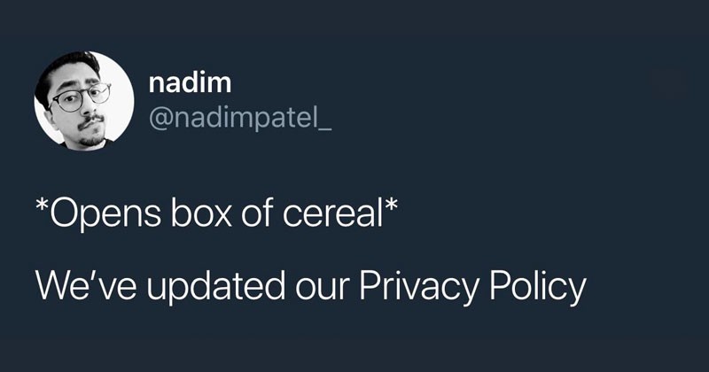 opens box of cereal tweet privacy policy gdpr The Shirk Report – Volume 475