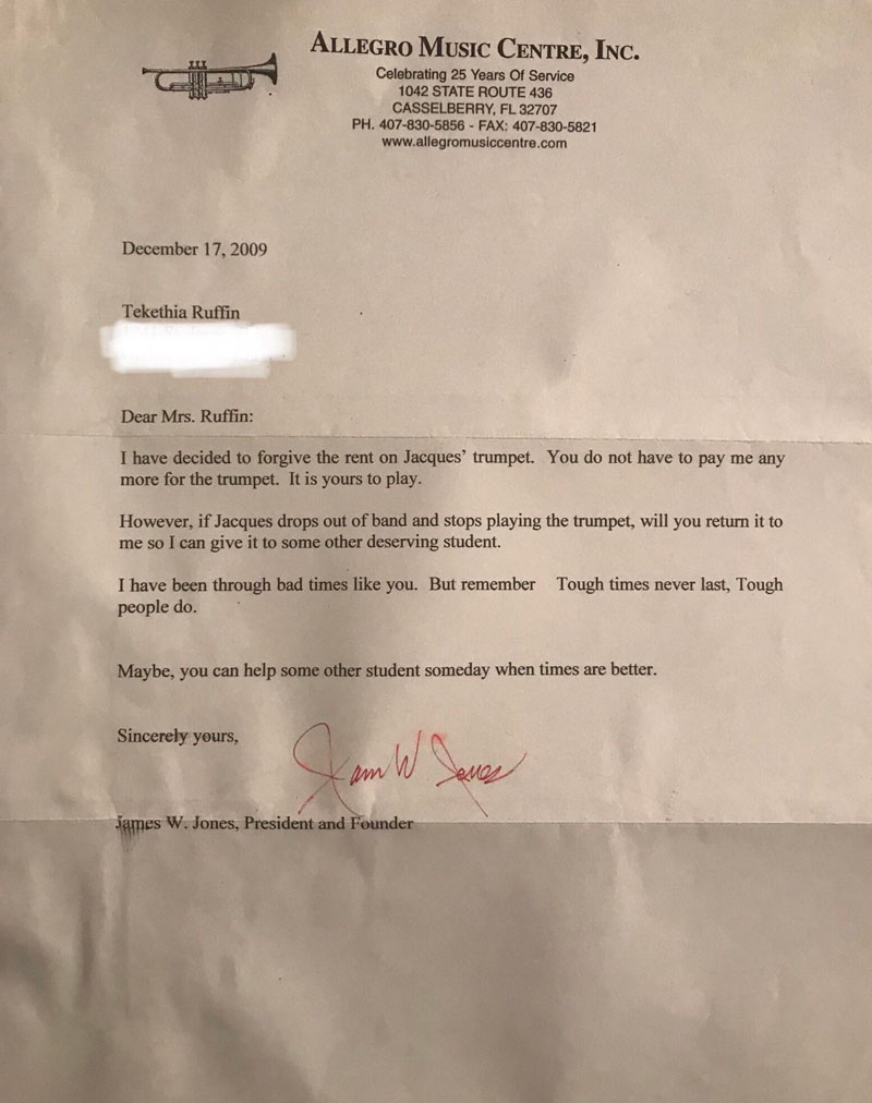 reddit letter trumpet kindness of strangers Son Finds Old Letter Sent to His Mom and You Can See Why She Saved It