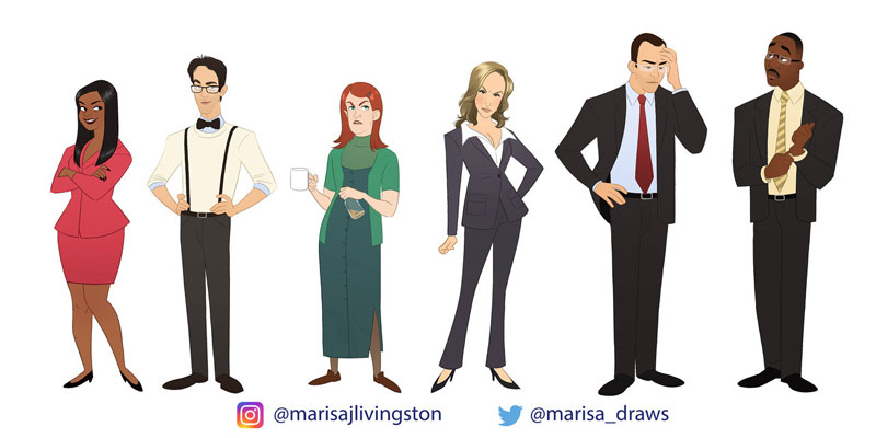 cast of the office as cartoon characters by marisa livingston 16 What Each Character Would Look Like in a Cartoon Version of The Office