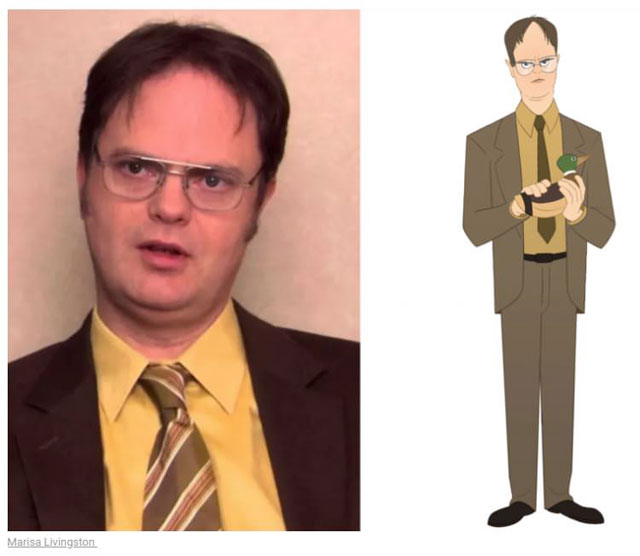 cast of the office as cartoon characters by marisa livingston 3 What Each Character Would Look Like in a Cartoon Version of The Office