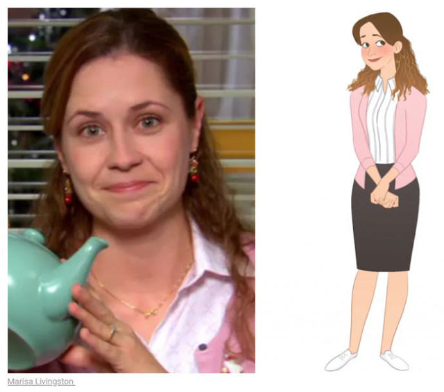 cast of the office as cartoon characters by marisa livingston 9 What Each Character Would Look Like in a Cartoon Version of The Office