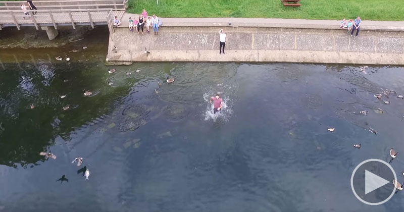 Epic Drone Save Over Water From the Drone’s POV