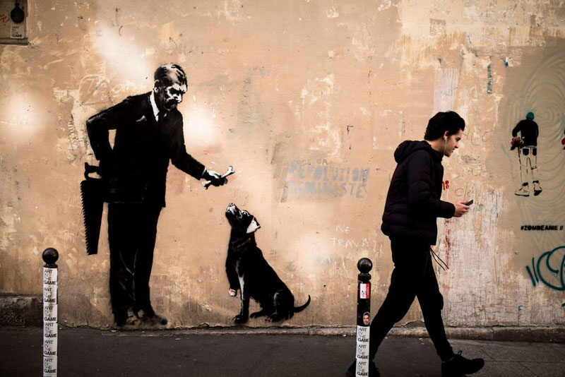 new banksy in paris france 9 Banksy Just Blitzed Paris With At Least 10 New Pieces