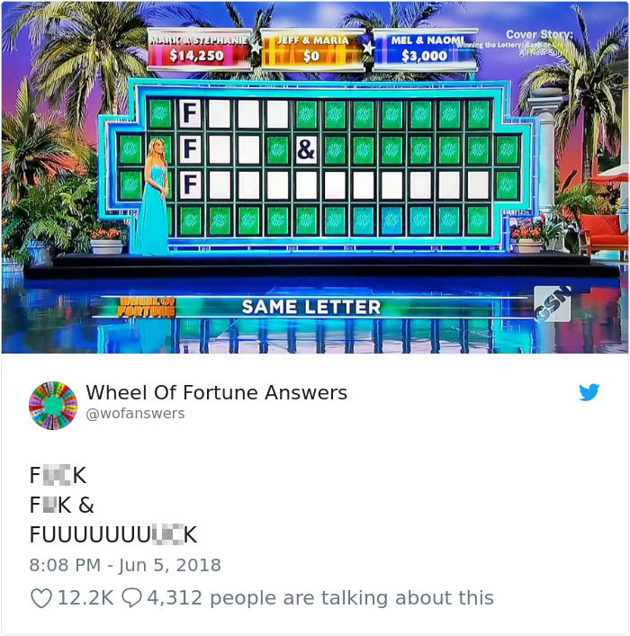 wheel of fortune answers twitter parody account 16 This Wheel of Fortune Parody Accounts Attempts to Solve the Puzzle are Amazing