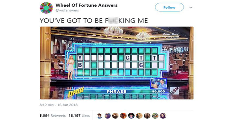 This Wheel of Fortune Parody Account's Attempts to Solve the Puzzle are Amazing