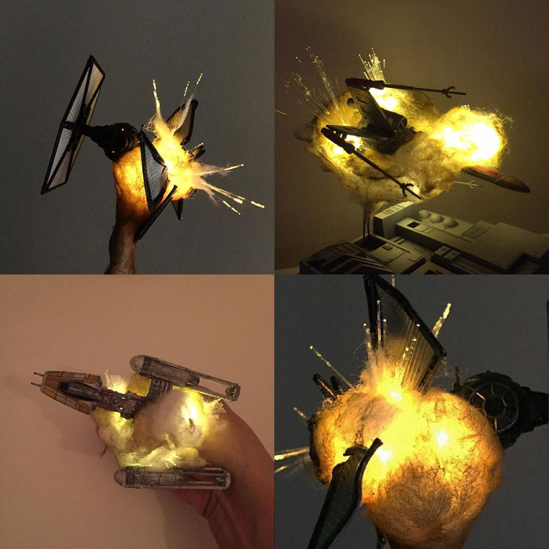 exploding model star wars ships using cotton balls and leds 10 Exploding Model Star Wars Ships Using Cotton Balls and LEDs