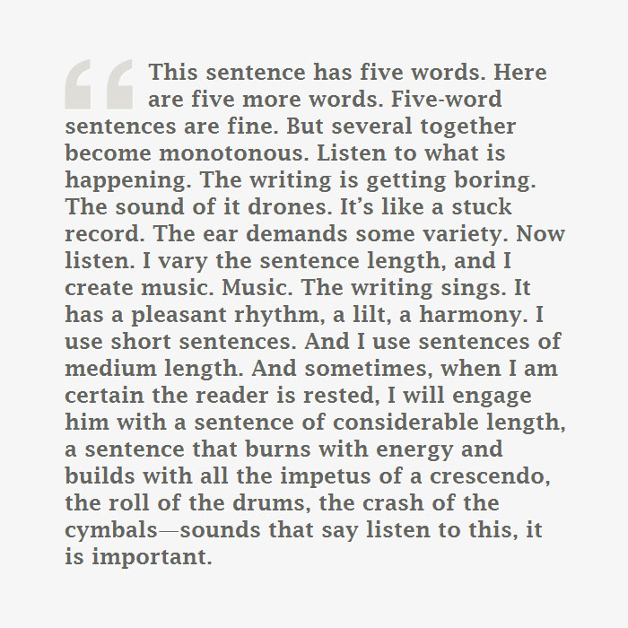 gary provost quote on writing The Importance of Sentence Length in Writing