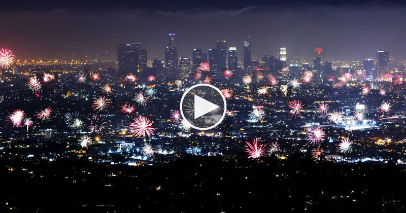 News Chopper Captures July 4th Fireworks All Over LA Even Though They're Illegal