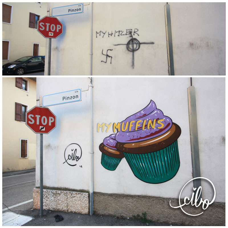 street artist cibo is fighting nazis with giant images of food 10 This Street Artist is Fighting Nazis With Giant Images of Food