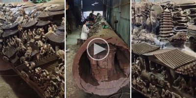 This Giant Tree Trunk Carving Looks Insane
