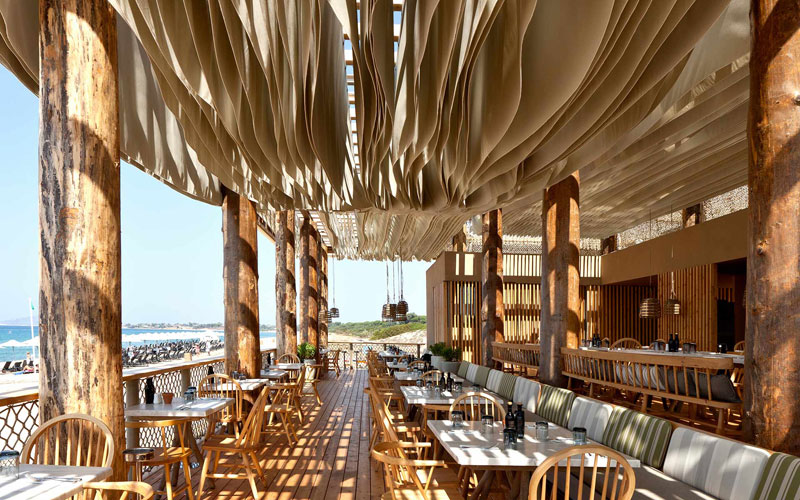 ceiling waves wind ripples beach bar barbouni greece by k studio 7 Check Out What Happens When the Wind Hits the Ceiling of this Beach Bar
