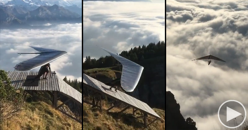 Yes, Hang Gliding Off a Ramp at the Top of a Mountain Looks as Cool as it Sounds