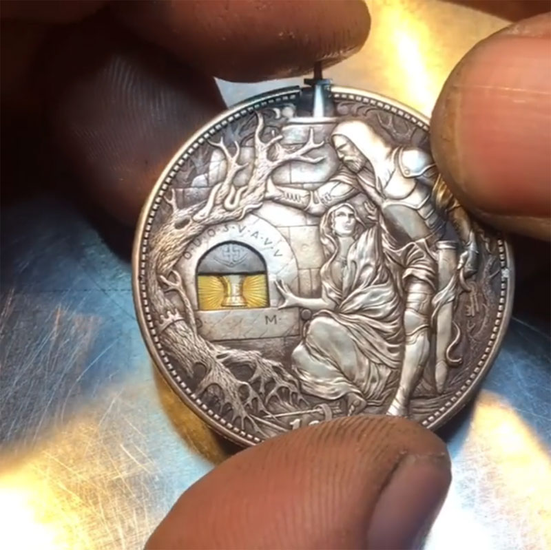 sword coin by roman booteen 5 This Custom Engraved Sword Coin by Roman Booteen is Awesome