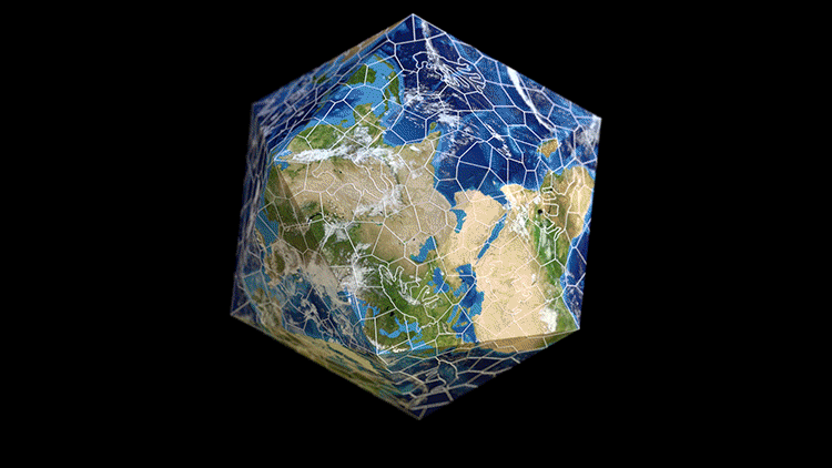 icosahedral earth puzzle with no edges or fixed shape 2 An Infinity Earth Puzzle With No Edges or Fixed Shape (12 Photos)