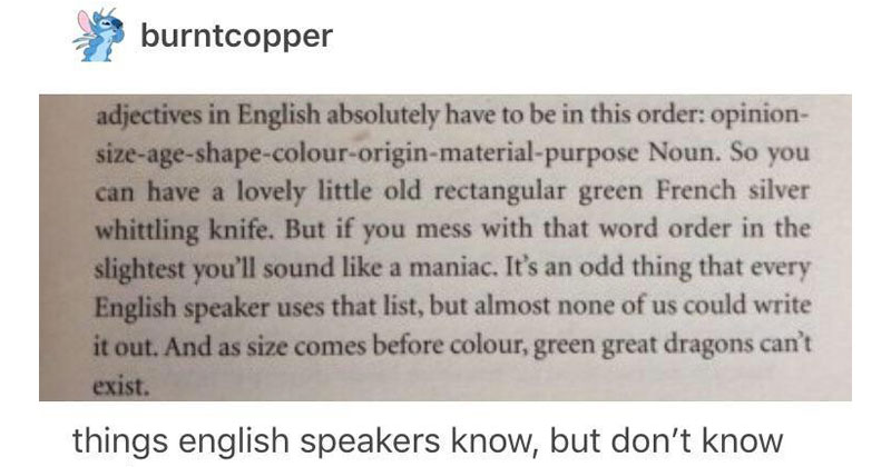 Things Native English Speakers Know, But Don't Know..