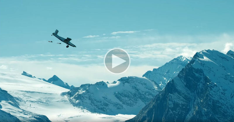 BASE Jumping Into an Airplane Looks as Crazy as it Sounds