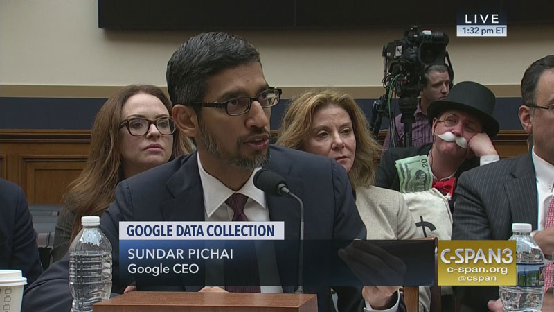 monopoly man at google ceo sundar pichai congressional hearing 1 The Monopoly Man Showed Up At Googles Congressional Hearing Today