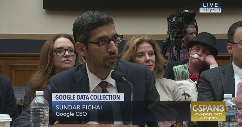 The Monopoly Man Showed Up At Google’s Congressional Hearing Today