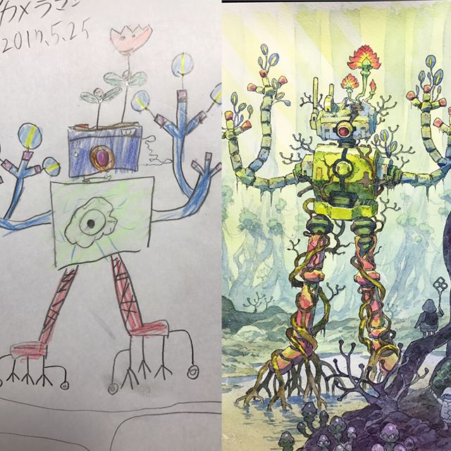 thomas romain illustrates his kids drawings 11 Animator Dad Illustrates His Kids Drawings and Everything is Awesome