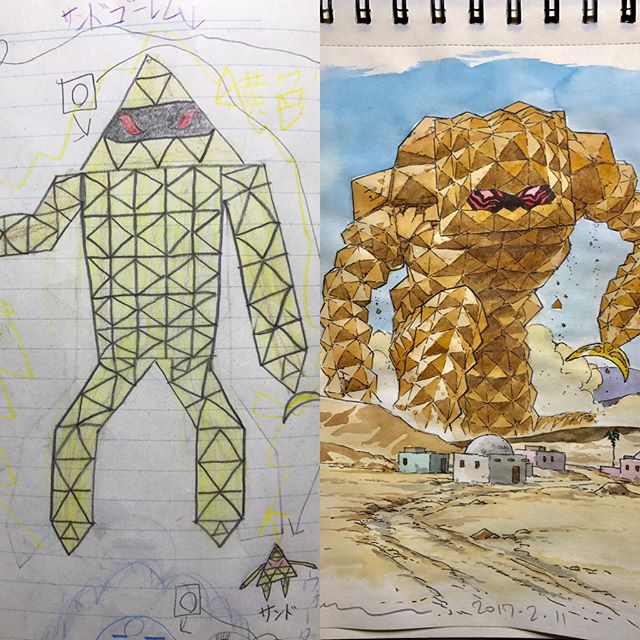 thomas romain illustrates his kids drawings 5 Animator Dad Illustrates His Kids Drawings and Everything is Awesome