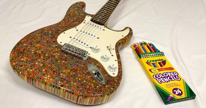 Watch: DIY Fender Stratocaster Made From 1,200 Colored Pencils
