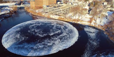 Drone Captures Strange Giant Rotating Ice Circle From Above