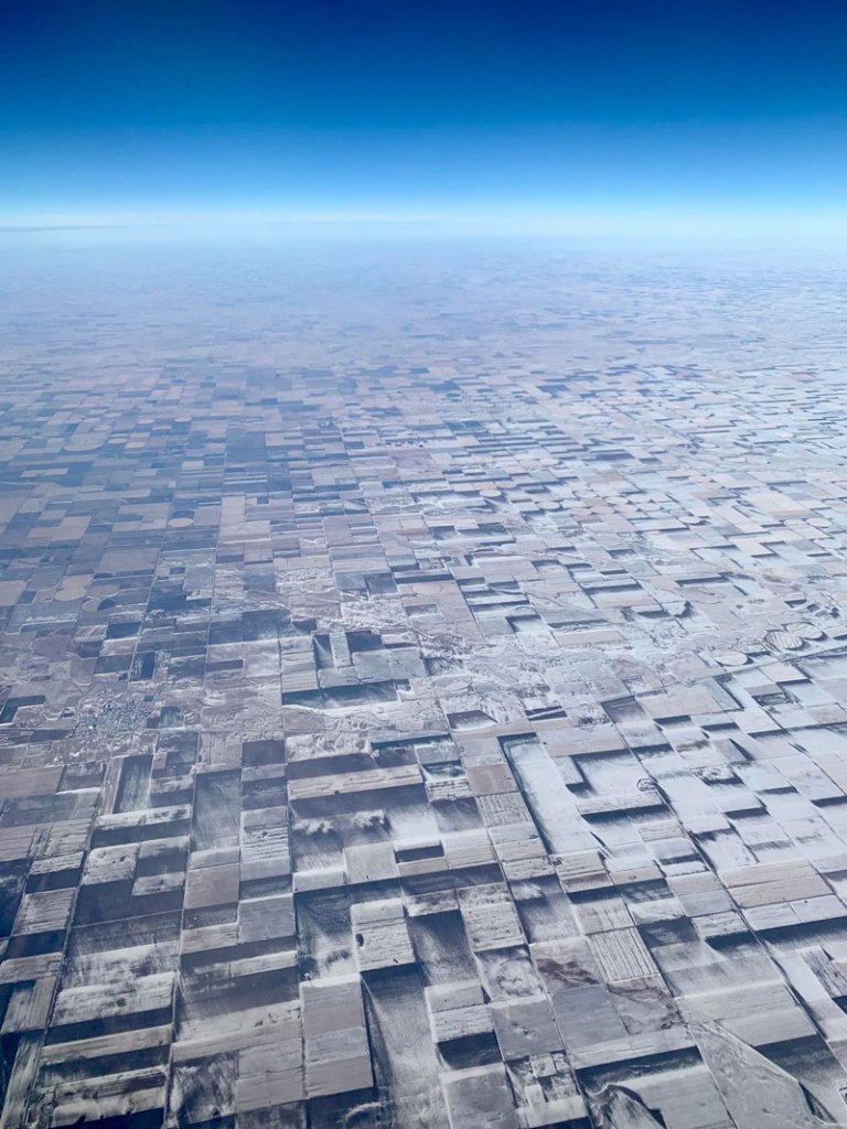 Windblown Snow Makes Flat Farmland Look 3D From Above