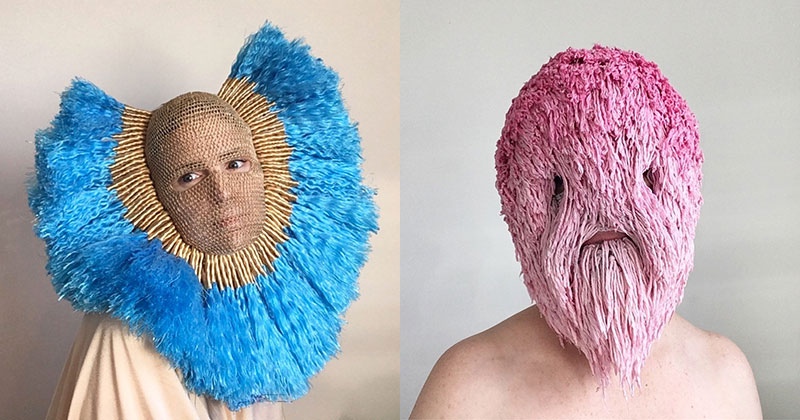 Artist Crochets Balaclavas, Then Turns Them Into Wild Masks With Yarn