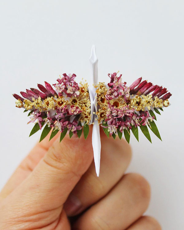 paper crane decorations by cristian marianciuc 8 Paper Artist Folds Cranes and Then Gives Them Intricate Decorations