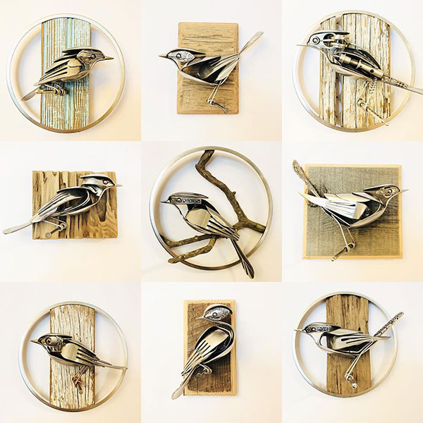 utensil birds by matt wilson airtight artwork12 Matt Wilson Upcycles Old Utensils Into Beautiful Birds (23 Photos)