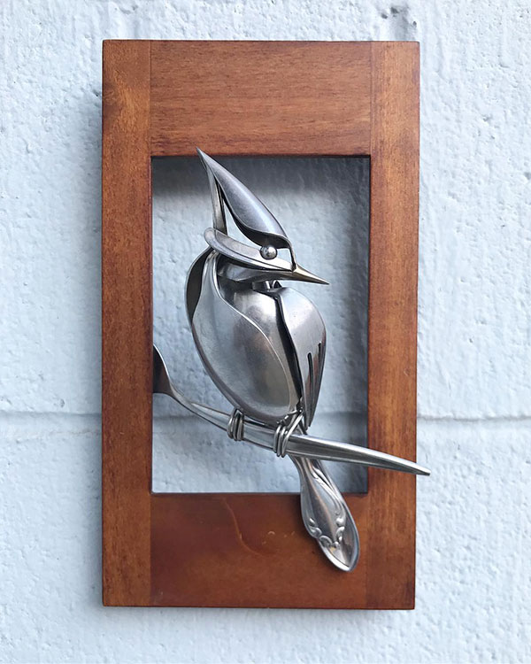 utensil birds by matt wilson airtight artwork21 Matt Wilson Upcycles Old Utensils Into Beautiful Birds (23 Photos)