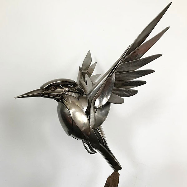 utensil birds by matt wilson airtight artwork5 Matt Wilson Upcycles Old Utensils Into Beautiful Birds (23 Photos)