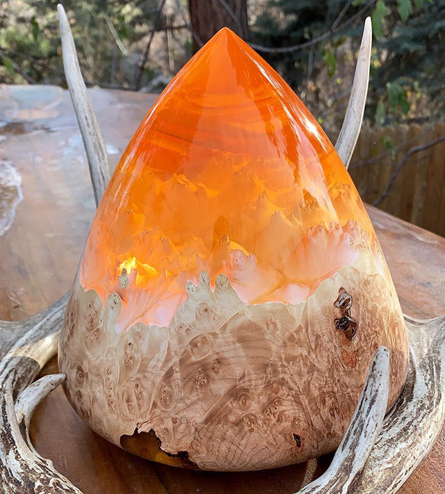 Beautiful Geometric Sculptures Cast From Burls Fused to Resin