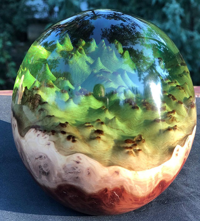 burl and resin sculptures by scott huebner 17 Beautiful Geometric Sculptures Cast From Burls Fused to Resin