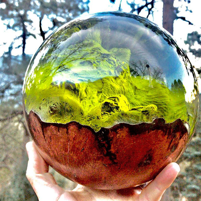 Beautiful Geometric Sculptures Cast From Burls Fused to Resin